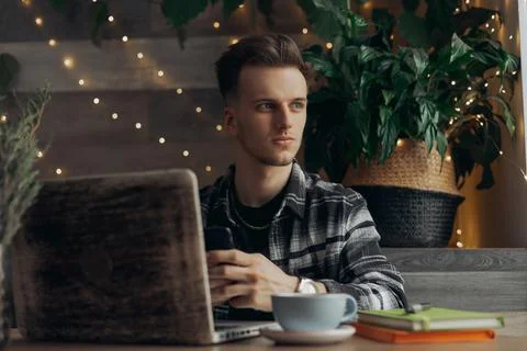 Developer working on tech startup project. Stock Photos