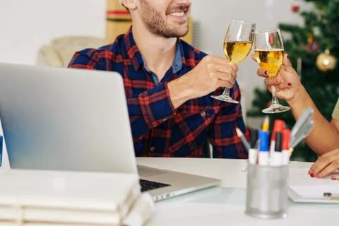 Developers celebrating Christmas Foto stock