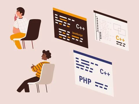 Developers code programming Stock Illustration