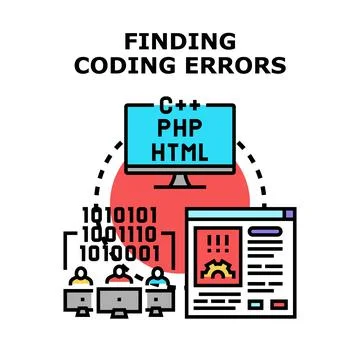 Developers debugging coding errors in software development process Ilustración de archivo