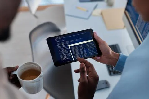 Developers Discussing Programming Code Foto stock