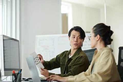 Developers Discussing Roadmap 스톡 사진