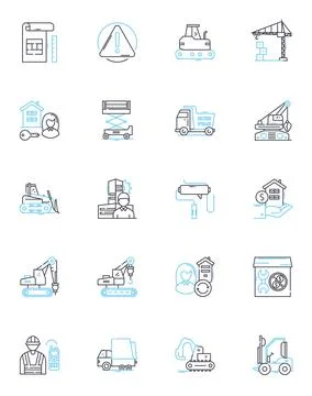 Developers linear icons set. Code, Programming, Debugging, Collaboration 스톡 일러스트