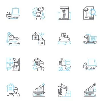 Developers linear icons set. Code, Programming, Debugging, Collaboration 스톡 일러스트