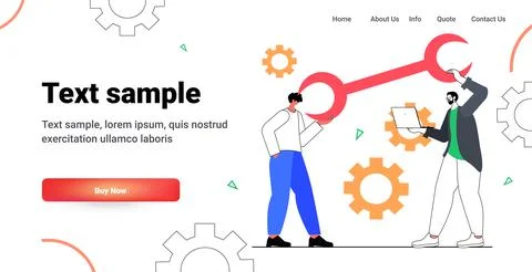 Developers team carrying wrench programmers creating website ui web development Stock Illustration