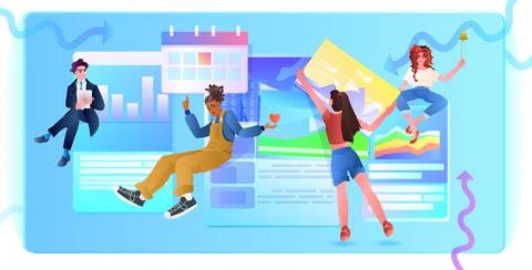 Developers team creating website ui interface web application development Illustrazione stock