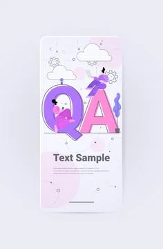 Developers testing software app on digital gadgets QA quality assurance coding Stock Illustration