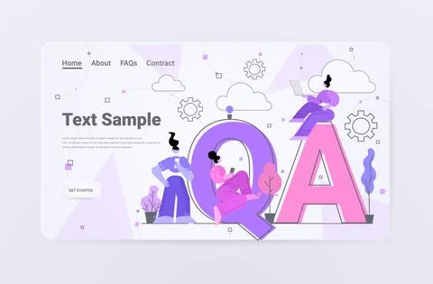 Developers testing software app QA quality assurance coding programming question Stock Illustration