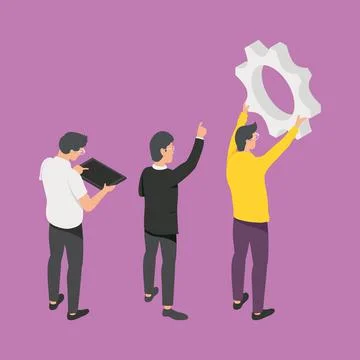 Developers three male workers Illustrazione stock