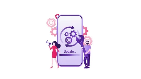 Developers updating smartphone operating system Stock Footage 317247458