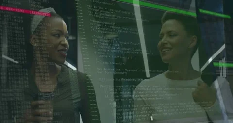 Developers walking hallway holding coffee, explaining refactoring code, Stock Footage 320209141