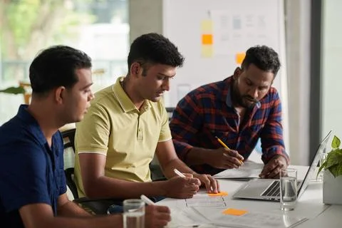 Developers Working on App Prototype Foto stock