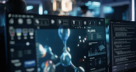 Developers Working with Quantum Computer Video stock 318965514