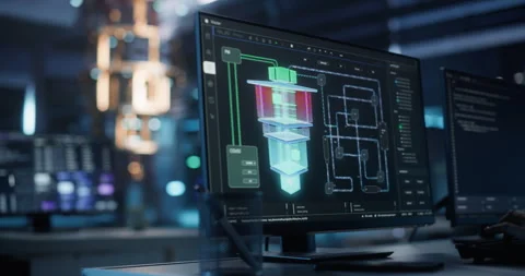 Developers Working with Quantum Computer Stock Footage 318965563