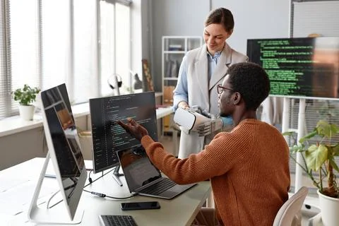 Developers Working on VR App Stock Photos