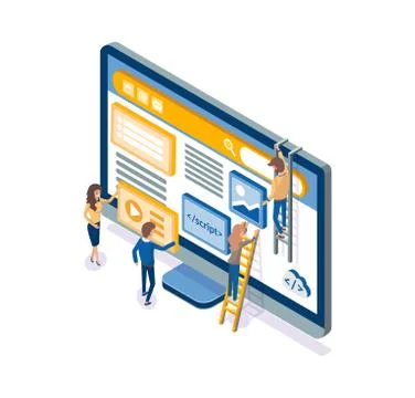 Developers Working on Web Development Optimization Stockillustratie