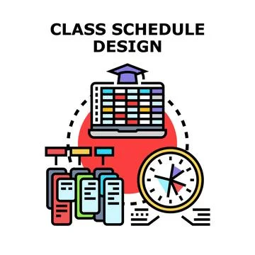 Developing an academic class schedule planning design 스톡 일러스트