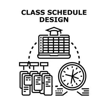 Developing an academic class schedule planning design Stock Illustration