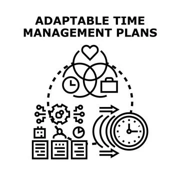 Developing adaptable time management plans for business success Stock Illustration