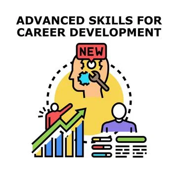 Developing advanced skills for career growth and professional success Stock Illustration