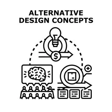 Developing alternative design concepts and creative solutions Stock Illustration