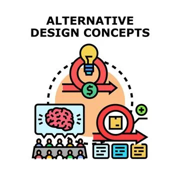 Developing alternative design concepts and creative solutions Stock Illustration