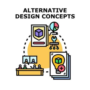 Developing alternative product design concepts workflow Stock Illustration