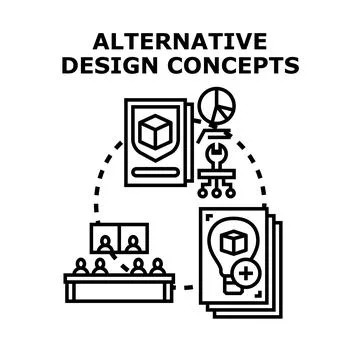 Developing alternative product design concepts workflow Stock Illustration