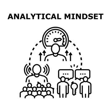 Developing analytical mindset and problem solving skills Stockillustratie