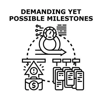 Developing and achieving demanding yet possible milestones Stock-Illustration