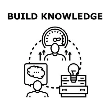 Developing and building knowledge expertise concept Stock Illustration