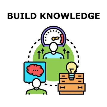 Developing and building knowledge expertise concept Stock Illustration