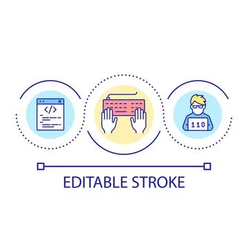 Developing and building software loop concept icon Stock Illustration