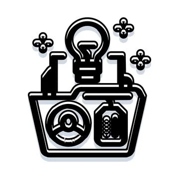 Developing and organizing new creative business ideas Stock Illustration