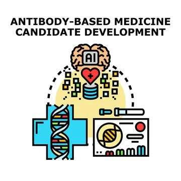 Developing antibody based medicine using artificial intelligence and geneti.. Stock-Illustration