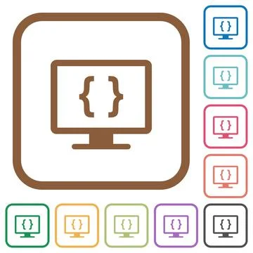 Developing application simple icons Illustrazione stock