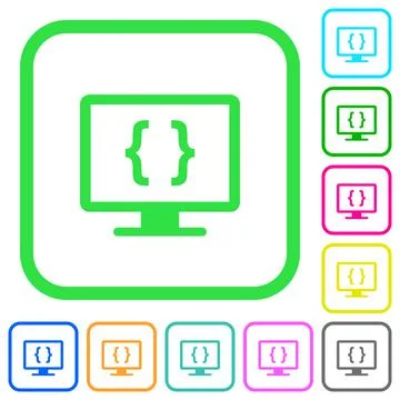 Developing application vivid colored flat icons Illustrazione stock