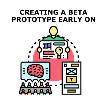 Developing beta prototype and early product innovation strategy 库存插图