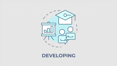 Developing blue concept icon animation Stock Footage 337936730