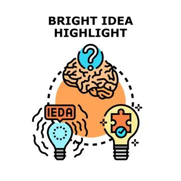 Developing bright idea finding solution concept Stock Illustration