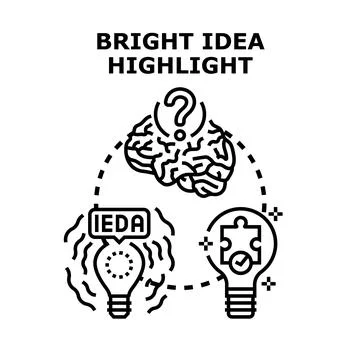 Developing bright idea finding solution concept Stock Illustration