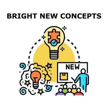 Developing bright new concepts and innovative solutions 스톡 일러스트