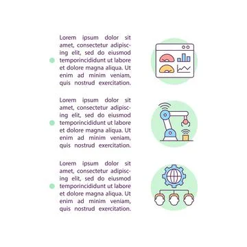 Developing business concept line icons with text Illustrazione stock