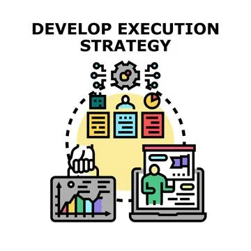 Developing business execution strategy for successful project management Stock Illustration
