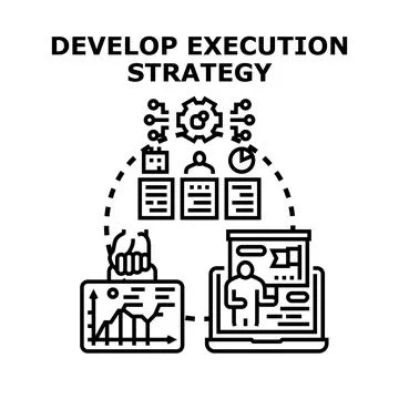 Developing business execution strategy for successful project management Stock-Illustration
