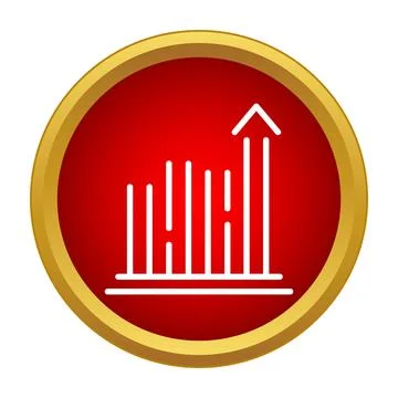 Developing business growth progress bars on red button Stock Illustration