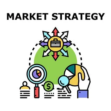 Developing business market strategy and growth plan Stock-Illustration