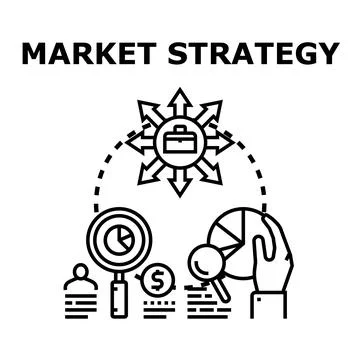 Developing business market strategy and growth plan Stock Illustration
