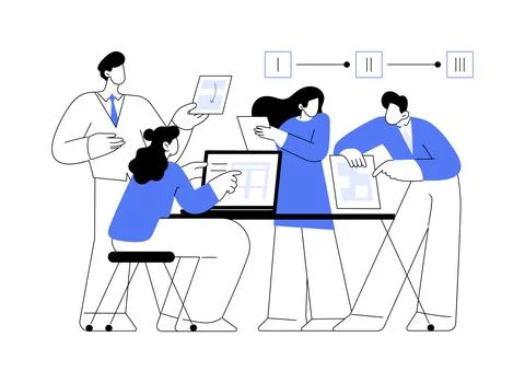 Developing a business plan abstract concept vector illustration. Stock Illustration