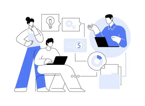 Developing a business plan isolated cartoon vector illustrations. Stock Illustration